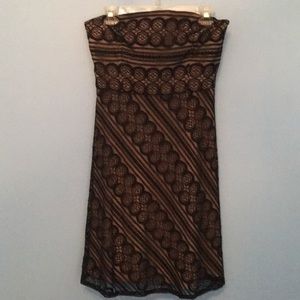 Fun but formal black mesh lace strapless dress